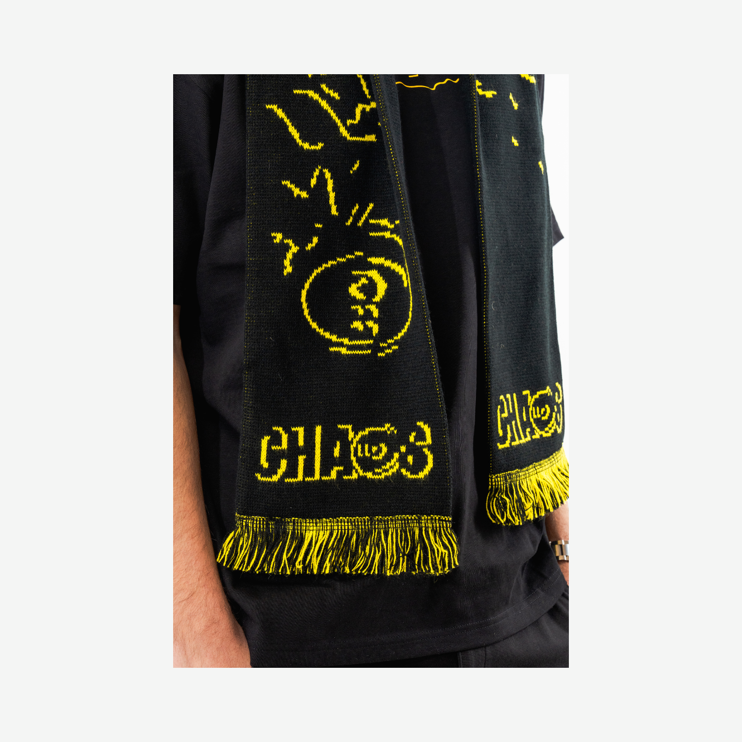 CHAOS - CHAOS Football Scarf (Black+Yellow)